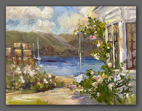 Jan Kilburn original oil, "Monhegan Charm"