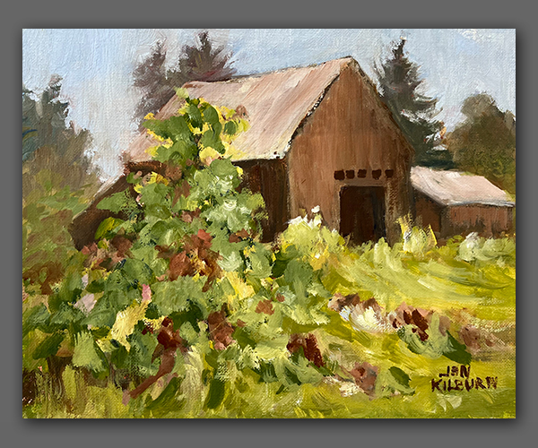 Jan Kilburn original oil, "Maine Barn"