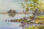 Jan Kilburn original watercolor, "Nova Scotia Coastline"