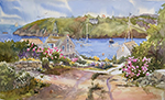 Jan Kilburn original watercolor, "Monhegan Harbor"