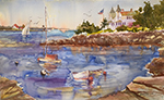 Jan Kilburn original watercolor, "Ocean Point, East Boothbay"