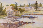 Jan Kilburn original watercolor, "Round Pond Dock"