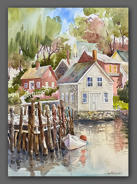 Jan Kilburn original watercolor, "Vinalhaven Dock"