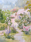 Jan Kilburn original watercolor, "Monhegan Artist's Garden"