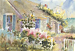 Jan Kilburn print from original watercolor, "Cottage Roses"