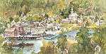 Jan Kilburn print from original watercolor, "Damariscotta, Maine"