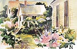 Jan Kilburn print from original watercolor, "Laundry Day, Monhegan"