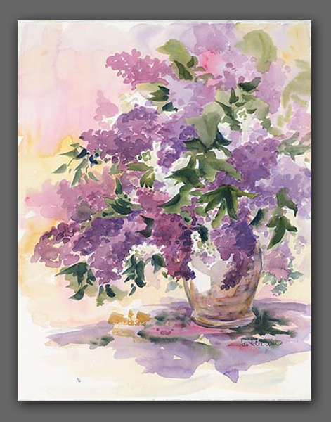 Jan Kilburn print, "Lilacs"