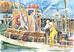Jan Kilburn print from original watercolor, "The Fisherman"