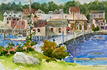 Jan Kilburn print, "Boothbay Village"