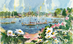 print from the original watercolor of "Dockside"