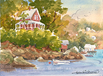 print from the original watercolor of "New Harbor"