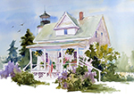 print from the original watercolor of "Dice Head Light. Castine"