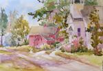 Jan Kilburn original watercolor, "Coburn Village"