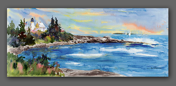 Jan Kilburn print, "Pemaquid Point"