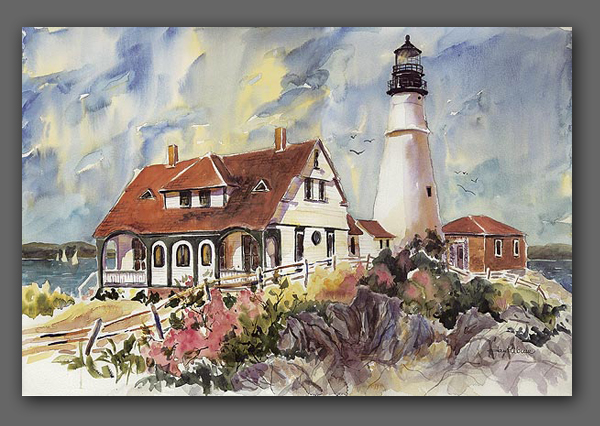 Jan Kilburn print, "Portland Head Light"