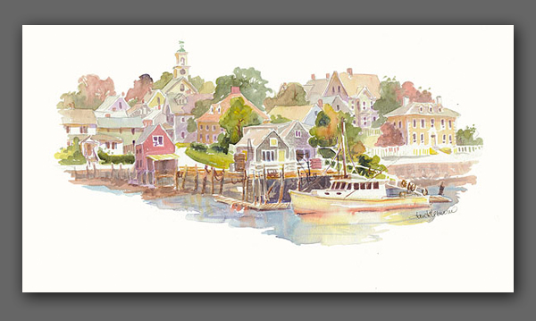 Jan Kilburn print, "Portsmouth Waterfront"