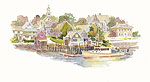 Jan Kilburn print, "Portsmouth Waterfront"